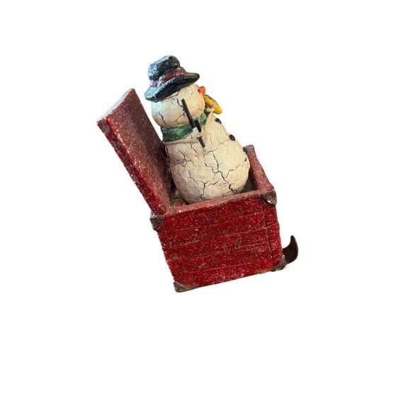 Vintage Jack In the Box Snowman " Joy" Stocking Holder Christmas Accent Decor - Picture 3 of 7